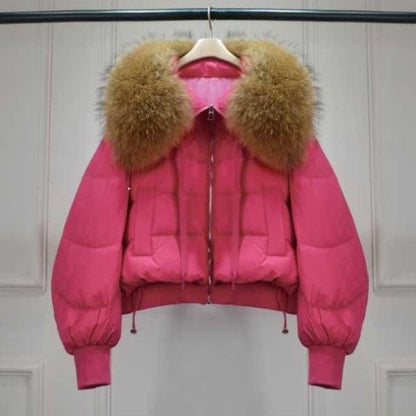 Doudoune d’Hiver avec Col en Fausse Fourrure et Fermeture Zippée pour Femme | Idéale pour Temps Froid