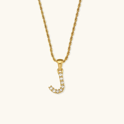 Collier initiale en pierres serties pour femmes