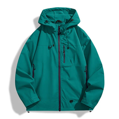 Veste de pluie à capuche avec poches zippées pour homme | Idéal pour l'automne