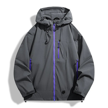 Veste de pluie à capuche avec poches zippées pour homme | Idéal pour l'automne