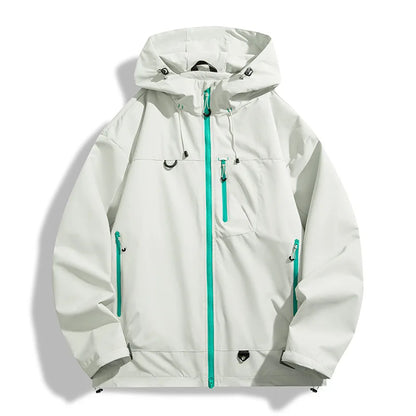 Veste de pluie à capuche avec poches zippées pour homme | Idéal pour l'automne
