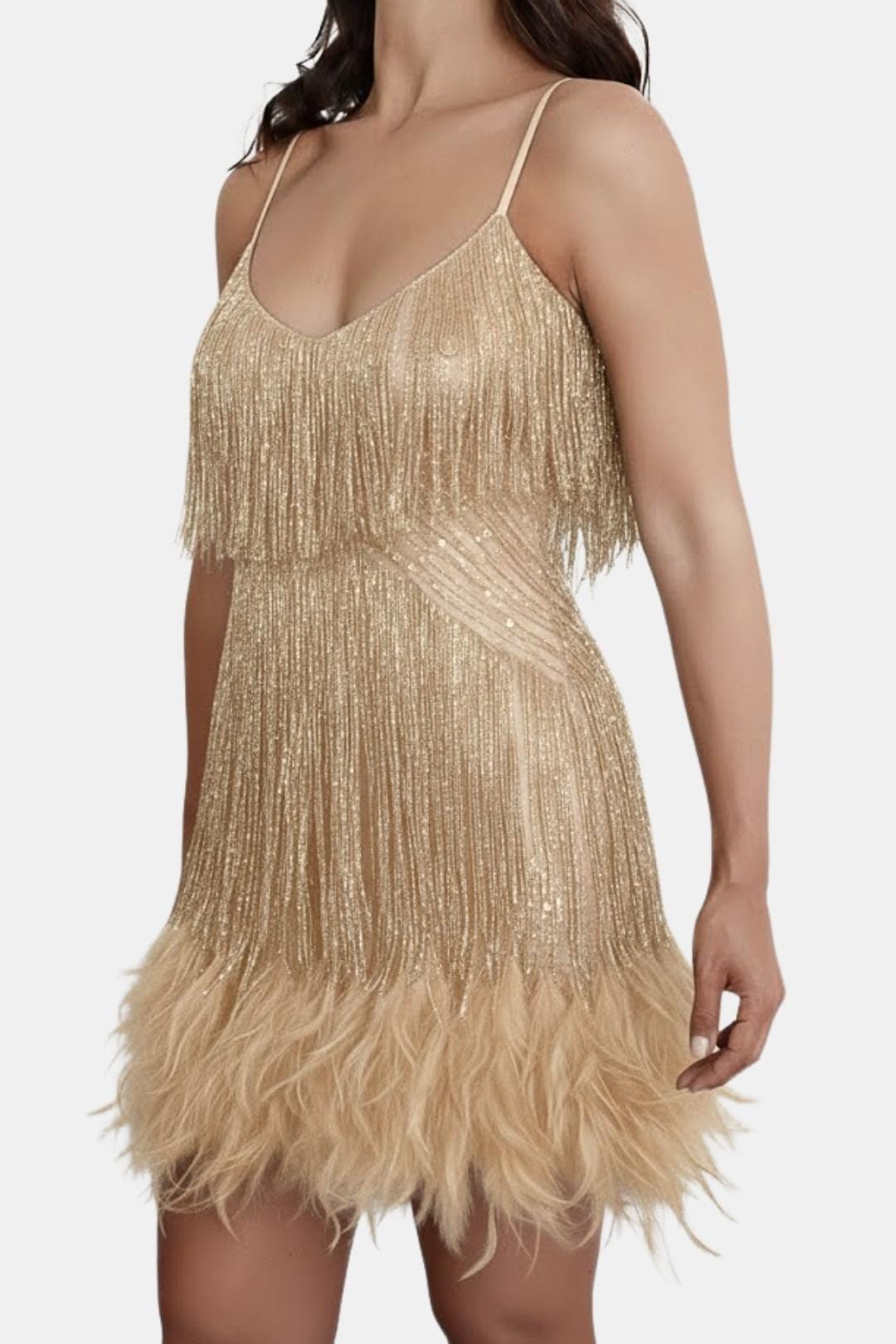Robe Mini Avec Détails À Franges Et Bretelles Fines Pour Femme | Idéal Pour Soirées Et Célébrations