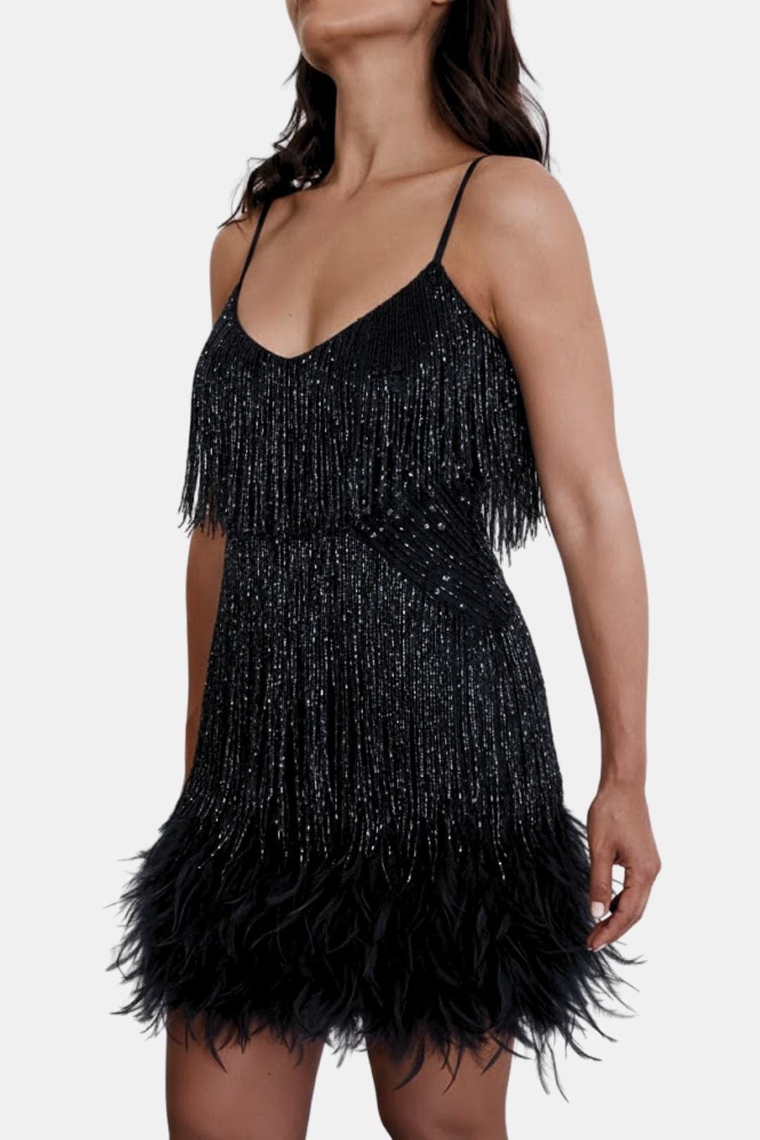 Robe Mini Avec Détails À Franges Et Bretelles Fines Pour Femme | Idéal Pour Soirées Et Célébrations