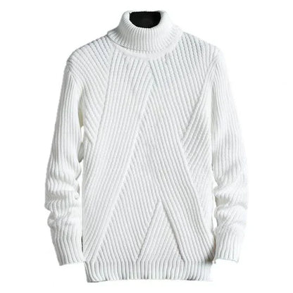 Pull Épais Uni pour Hommes avec Col Rond | Idéal pour l’Automne et l’Hiver