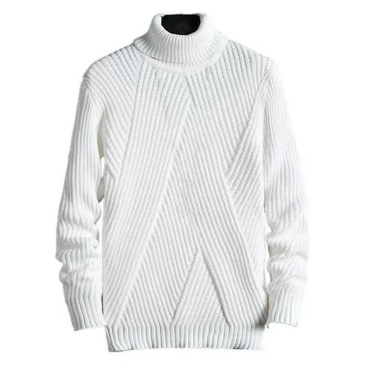 Pull Épais Uni pour Hommes avec Col Rond | Idéal pour l’Automne et l’Hiver