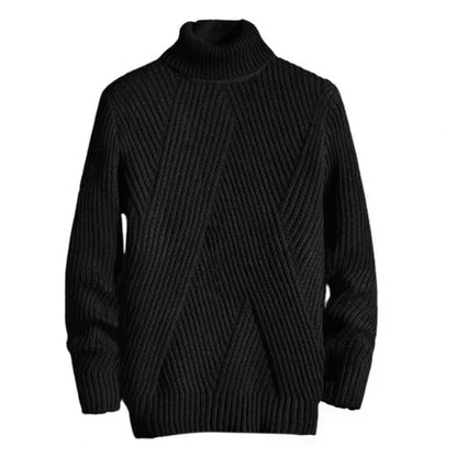 Pull Épais Uni pour Hommes avec Col Rond | Idéal pour l’Automne et l’Hiver