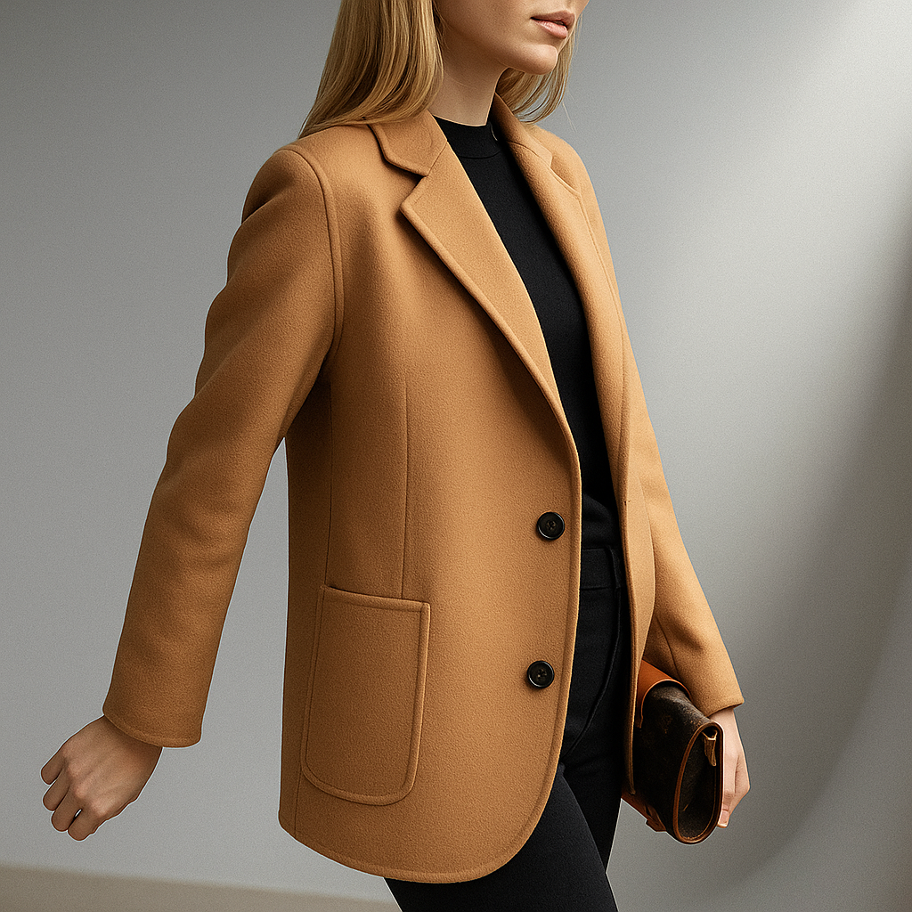 Blazer à col tailleur cranté avec fermeture boutonnée pour femmes | Idéal pour le bureau et l’automne