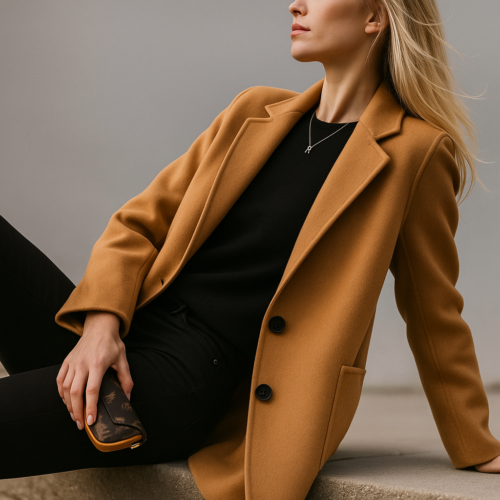 Blazer à col tailleur cranté avec fermeture boutonnée pour femmes | Idéal pour le bureau et l’automne