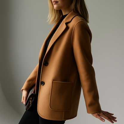 Blazer à col tailleur cranté avec fermeture boutonnée pour femmes | Idéal pour le bureau et l’automne