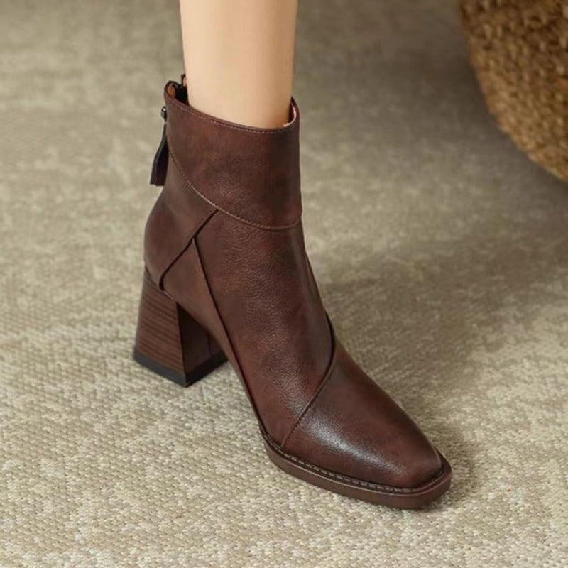 Bottines à bout carré pour femmes
