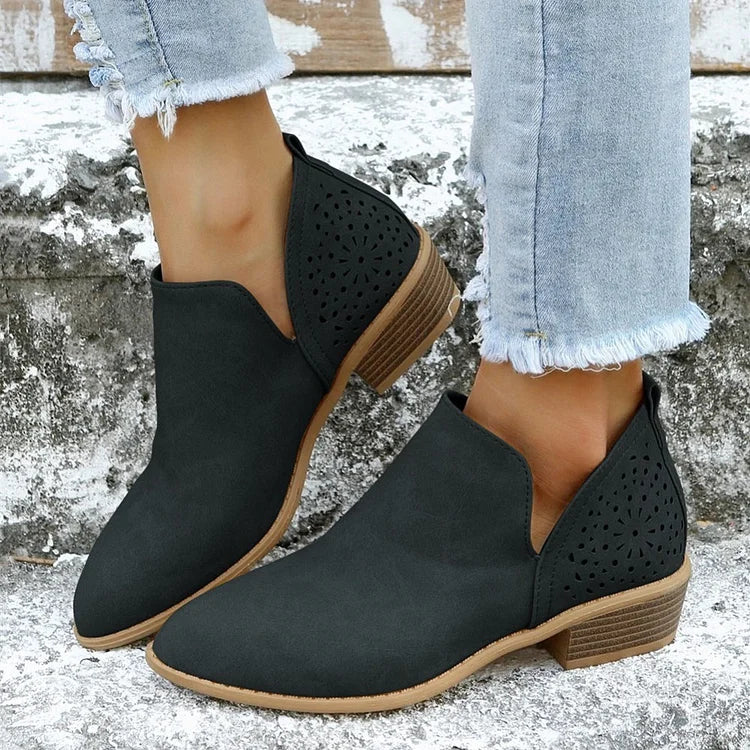 Bottines à découpes ajourées pour femmes