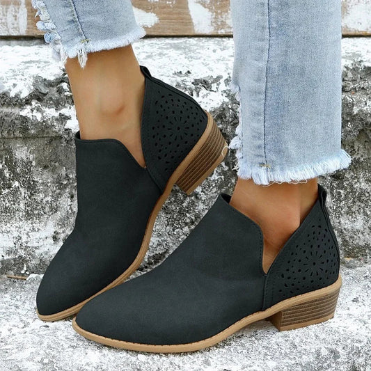 Bottines à découpes ajourées pour femmes