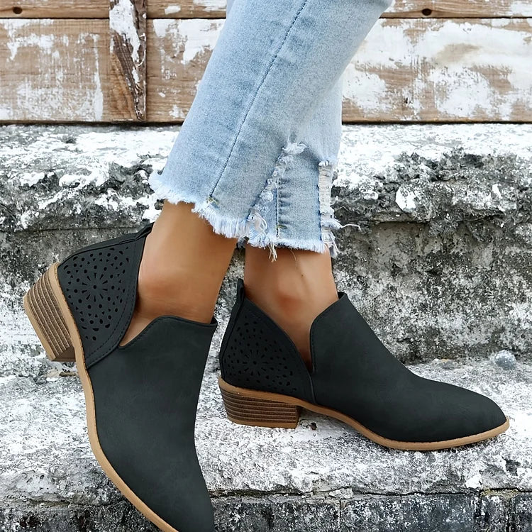 Bottines à découpes ajourées pour femmes