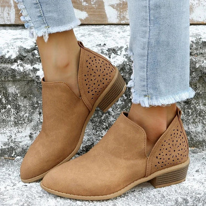 Bottines à découpes ajourées pour femmes