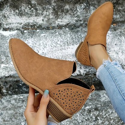 Bottines à découpes ajourées pour femmes
