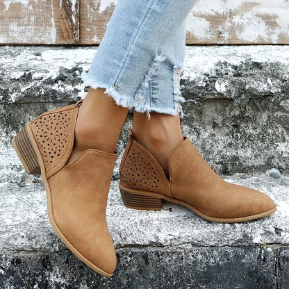 Bottines à découpes ajourées pour femmes