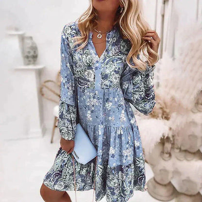 Robe De Soirée Avec Col En V Et Imprimé Floral Pour Femmes | Idéale Pour Les Occasions Toutes Saisons