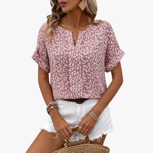 Blouse à Imprimé Floral et Coupe Classique pour Femme | Idéale pour le Travail ou les Dîners Décontractés