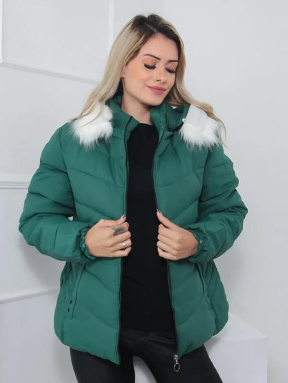Veste Matelassée avec Capuche Amovible pour Femme | Idéale pour L’Hiver
