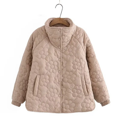 Manteau d’Hiver avec Motif Floral Pressé pour Femme | Idéal pour l’Hiver et l’Automne