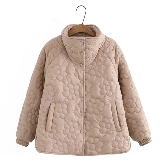 Manteau d’Hiver avec Motif Floral Pressé pour Femme | Idéal pour l’Hiver et l’Automne