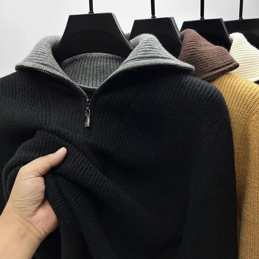 Pull À Col Zippé pour Homme | Idéal pour Le Quotidien Et Les Loisirs