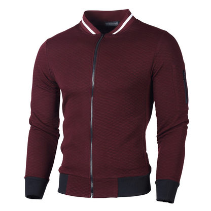 Veste Légère à Fermeture Zippée avec Motif Monochrome pour Hommes | Idéal pour Tenues Quotidiennes