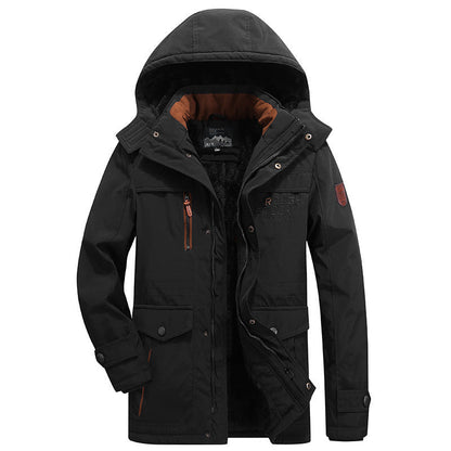 Manteau Long avec Capuche et Fermeture Zippée pour Homme | Idéal pour l’Hiver et la Mi-Saison