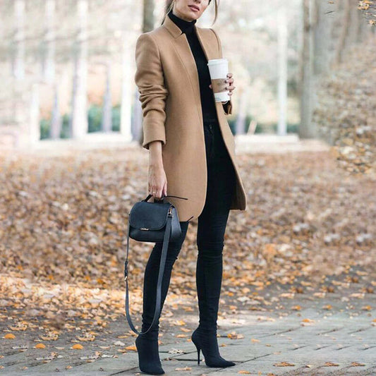 Manteau Long De Mi-Saison pour Femme Avec Manches Longues | Idéal pour Occasions Formelles