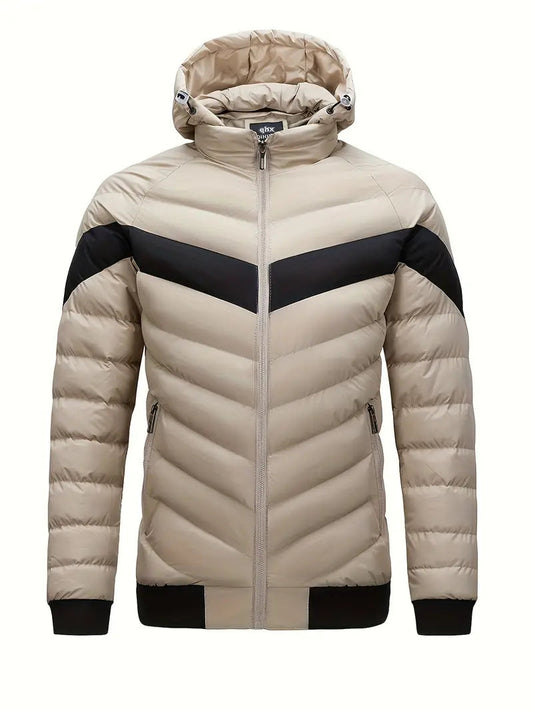 Veste d’Hiver Matelassée avec Capuche Ajustable pour Hommes | Idéale pour la Saison Froide
