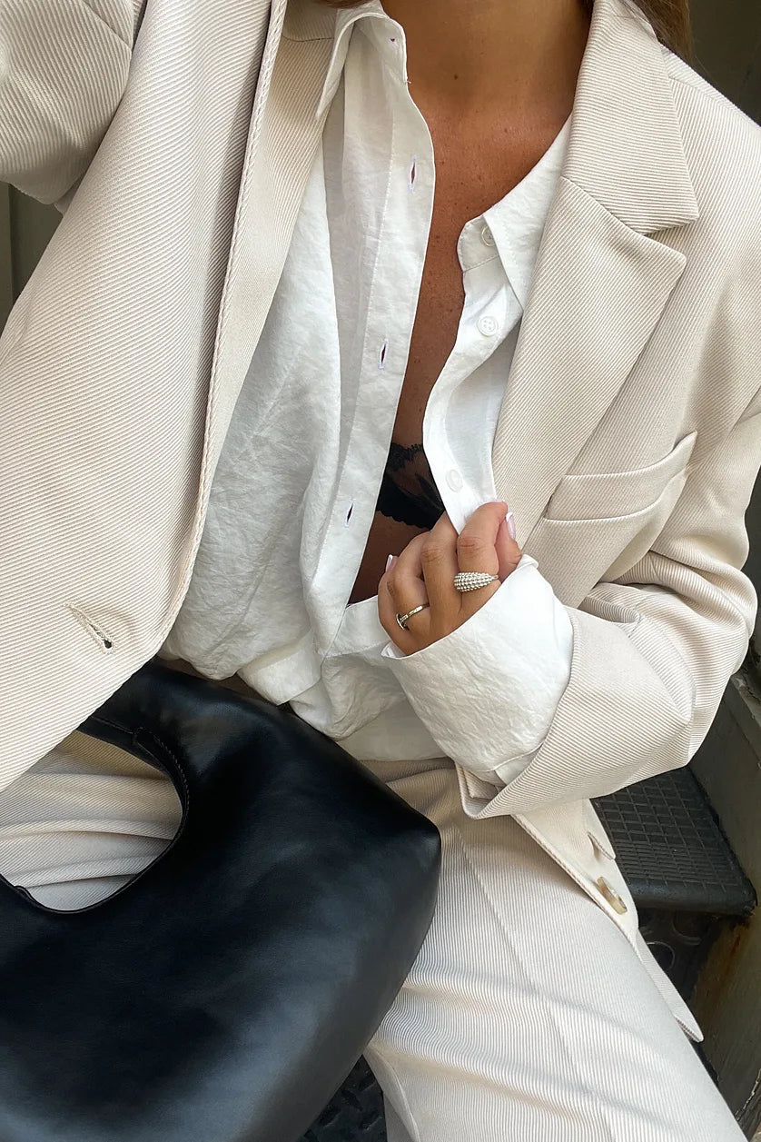 Blazer À Coupe Regular Avec Revers Classiques Pour Femme | Idéal Pour Le Travail Et Les Occasions Formelles
