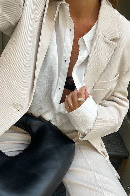 Blazer À Coupe Regular Avec Revers Classiques Pour Femme | Idéal Pour Le Travail Et Les Occasions Formelles