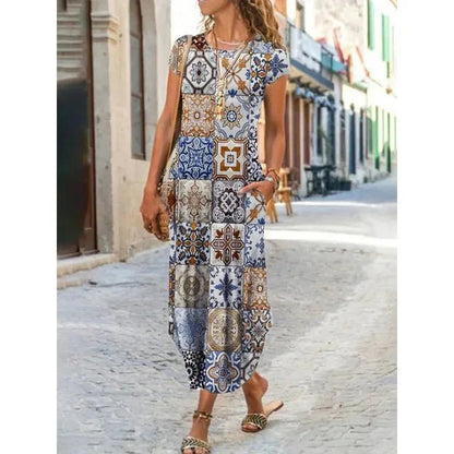 Robe Maxi Noire avec Motifs Traditionnels pour Femme | Idéale pour les Occasions Spéciales