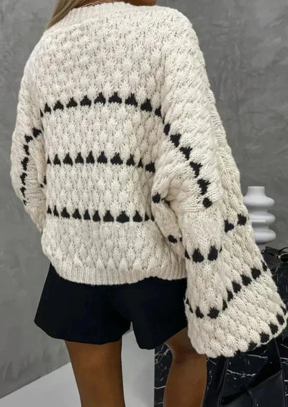 Pull à Manches Longues avec Manches Lanternes et Maille Épaisse pour Femmes | Idéal pour l’Hiver