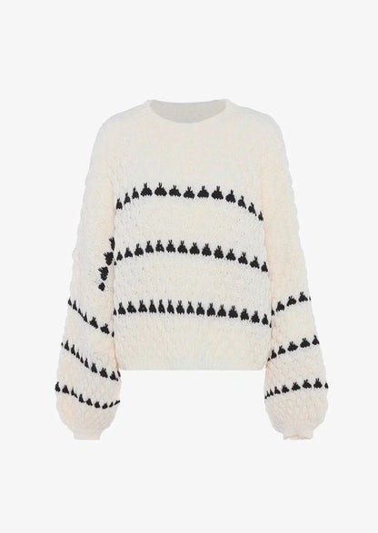 Pull à Manches Longues avec Manches Lanternes et Maille Épaisse pour Femmes | Idéal pour l’Hiver