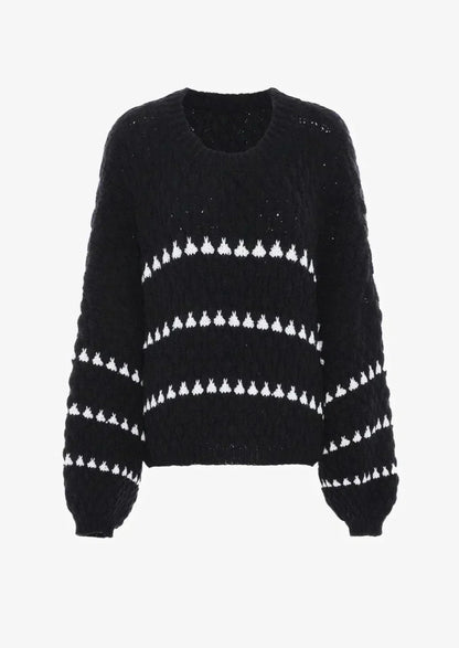 Pull à Manches Longues avec Manches Lanternes et Maille Épaisse pour Femmes | Idéal pour l’Hiver