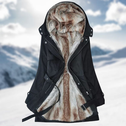 Parka avec Taille Ajustable et Col en Fausse Fourrure pour Femme | Idéal pour l’Hiver
