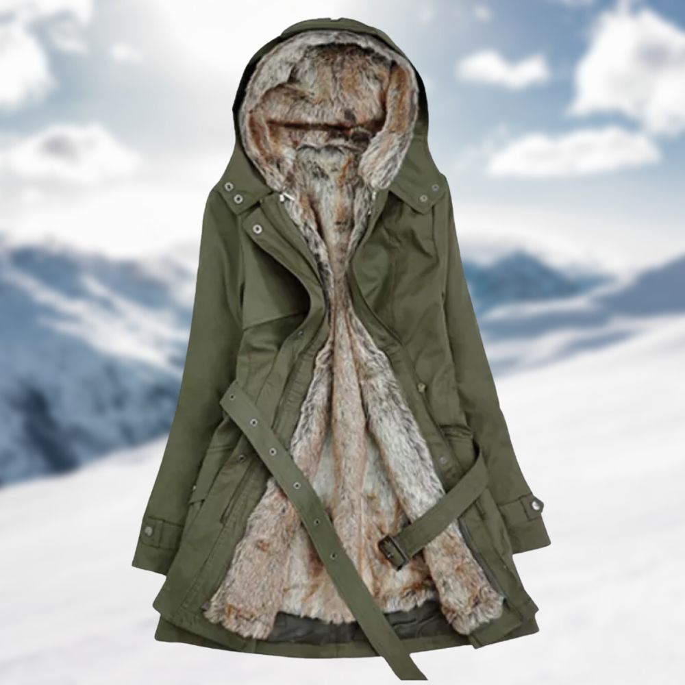 Parka avec Taille Ajustable et Col en Fausse Fourrure pour Femme | Idéal pour l’Hiver
