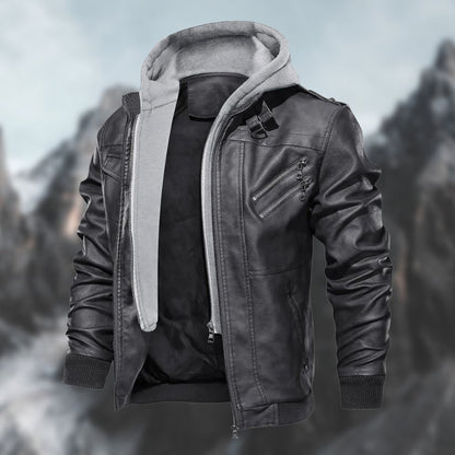 Veste à Capuche avec Fermeture Éclair et Détails Côtelés pour Homme | Idéale pour l’Automne et l’Hiver