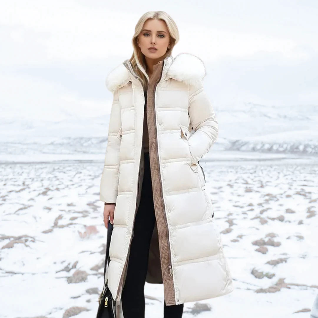 Manteau Long d’Hiver avec Col Montant pour Femme | Idéal pour la Saison Froide