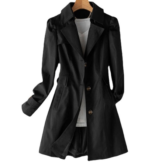 Manteau Long Coupe-Vent avec Capuche pour Femme | Idéal pour la Mi-Saison et les Jours de Pluie