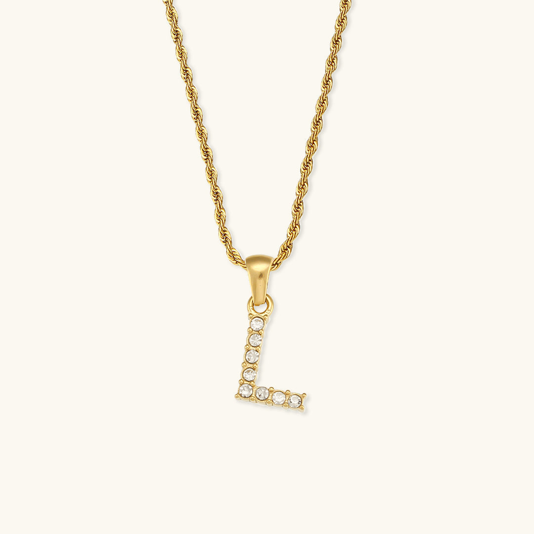 Collier initiale en pierres serties pour femmes