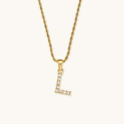 Collier initiale en pierres serties pour femmes