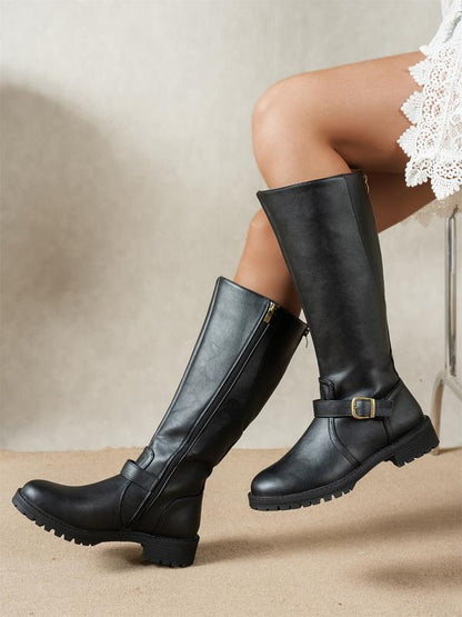 Bottes hautes à fermeture éclair latérale pour femmes | Idéal pour l’automne et l’hiver