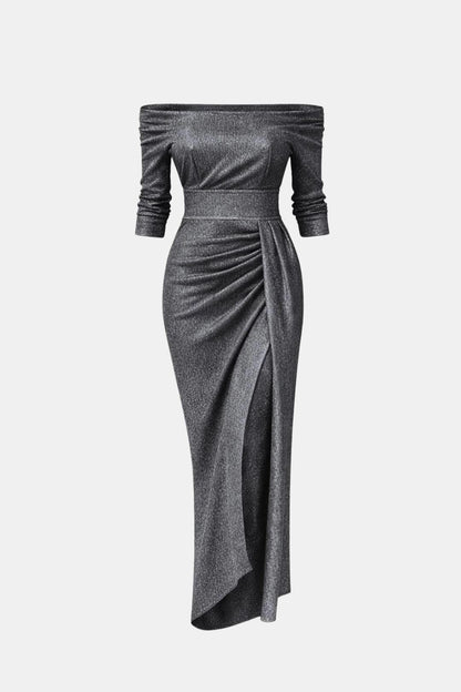 Robe Longue Avec Encolure Épaules Dénudées Pour Femme | Idéale Pour Les Soirées D’été Et Occasions Spéciales