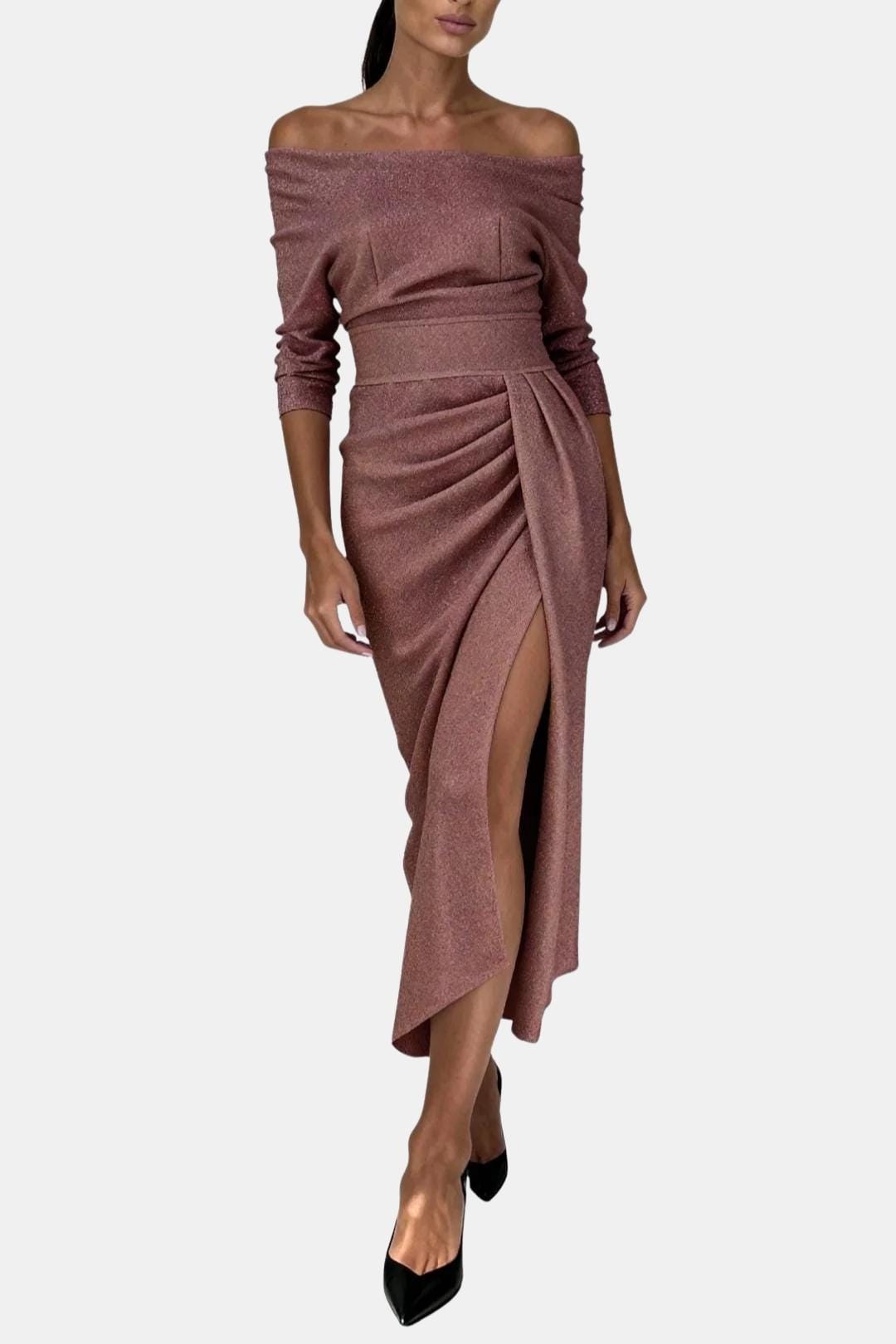 Robe Longue Avec Encolure Épaules Dénudées Pour Femme | Idéale Pour Les Soirées D’été Et Occasions Spéciales