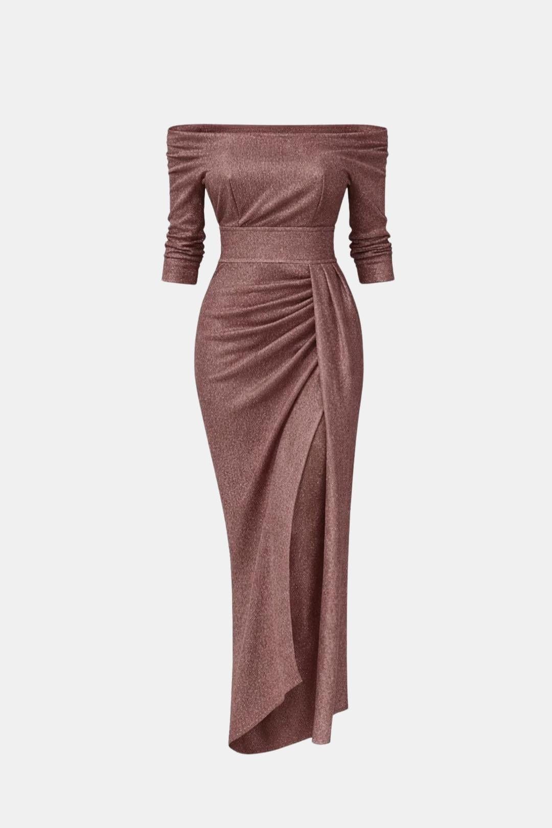 Robe Longue Avec Encolure Épaules Dénudées Pour Femme | Idéale Pour Les Soirées D’été Et Occasions Spéciales