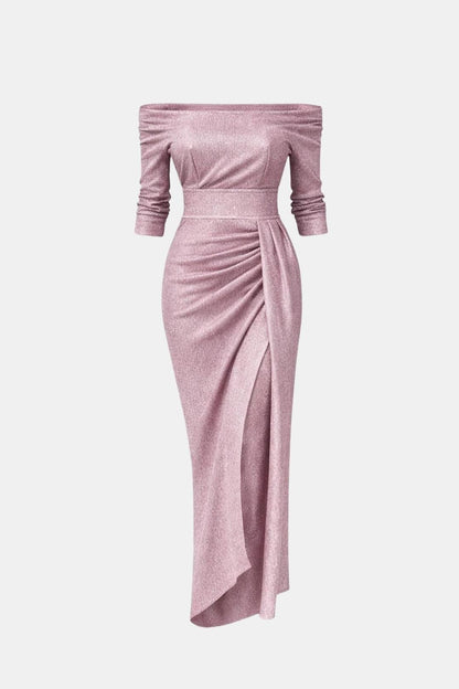 Robe Longue Avec Encolure Épaules Dénudées Pour Femme | Idéale Pour Les Soirées D’été Et Occasions Spéciales