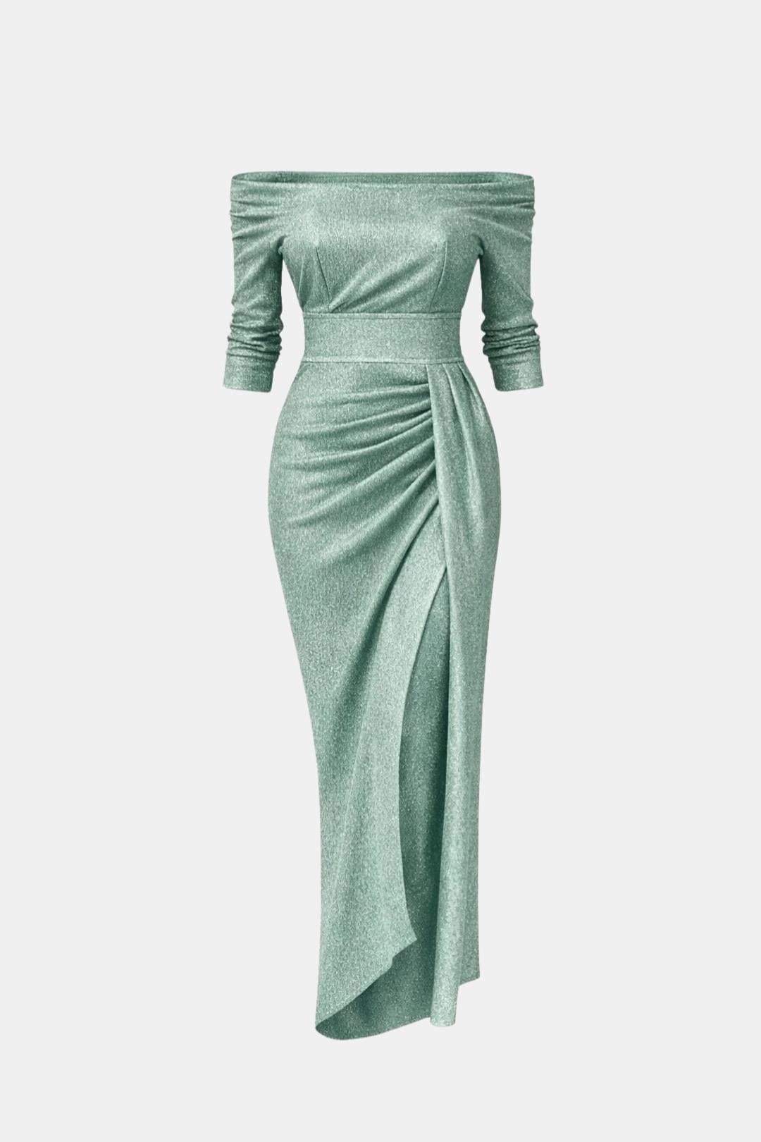 Robe Longue Avec Encolure Épaules Dénudées Pour Femme | Idéale Pour Les Soirées D’été Et Occasions Spéciales