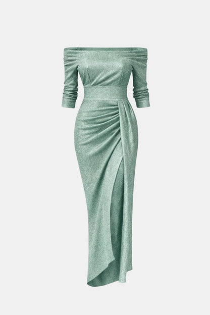 Robe Longue Avec Encolure Épaules Dénudées Pour Femme | Idéale Pour Les Soirées D’été Et Occasions Spéciales